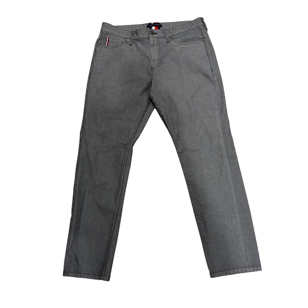 Tommy Hilfiger Gray Jeans Mens Sz 34x30 Straight Leg Casual Fit Gray Wash Denim